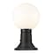 Z-Lite Laurent Outdoor Pier Mounted Fixture, 1-Light, 8 In.W x 13.5 In.H, Black/Opal 597PHM-553PM-BK - alternate 5